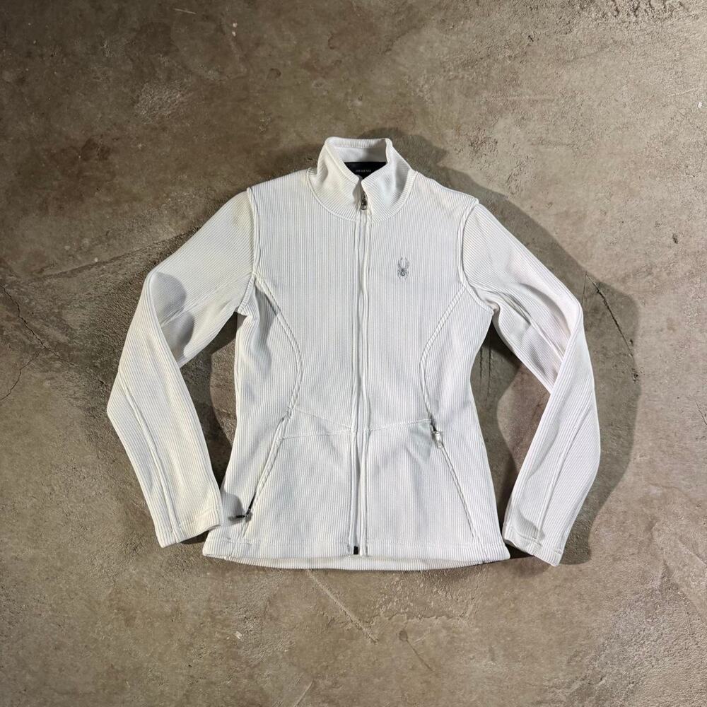 White Youth Spyder Zip Up Jacket